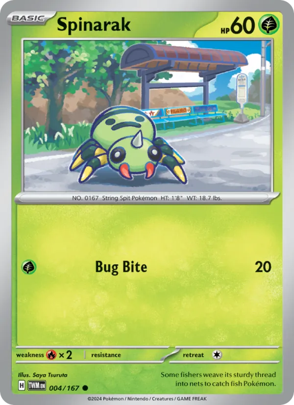 Spinarak - Twilight Masquerade Pokemon Card