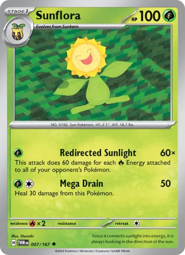 Sunflora - Twilight Masquerade Pokemon Card
