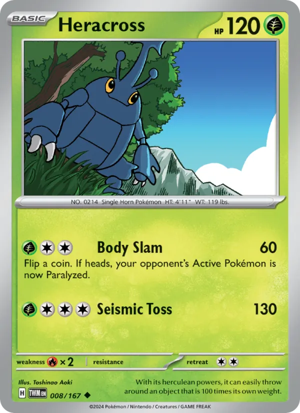Heracross - Twilight Masquerade Pokemon Card