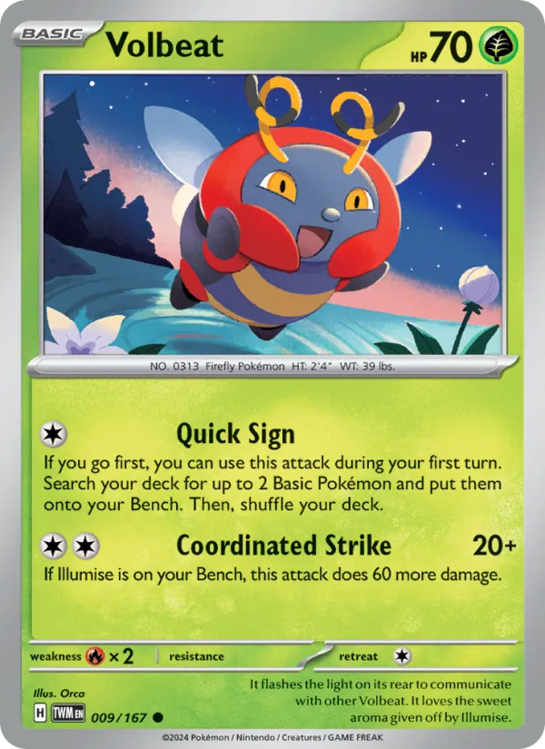 Volbeat - Twilight Masquerade Pokemon Card