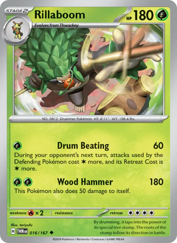 Rillaboom - Twilight Masquerade Pokemon Card