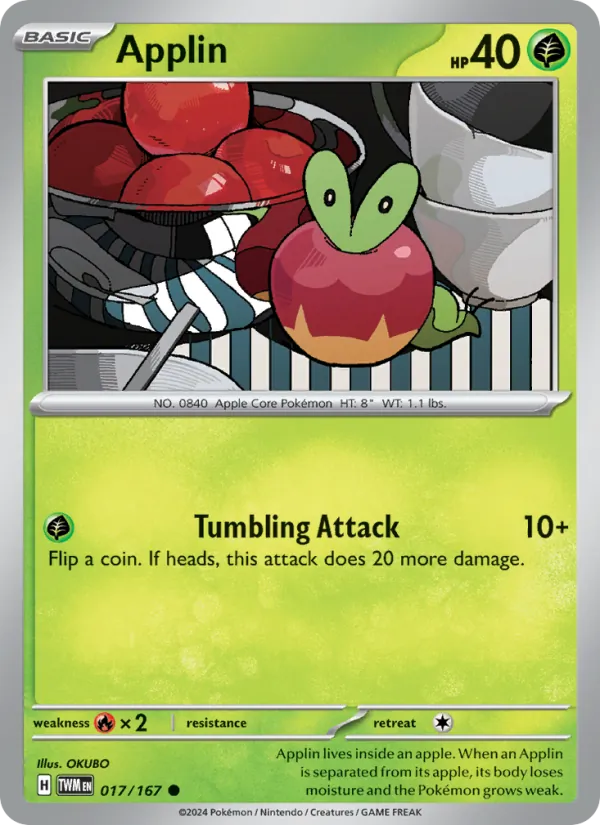 Applin - Twilight Masquerade Pokemon Card