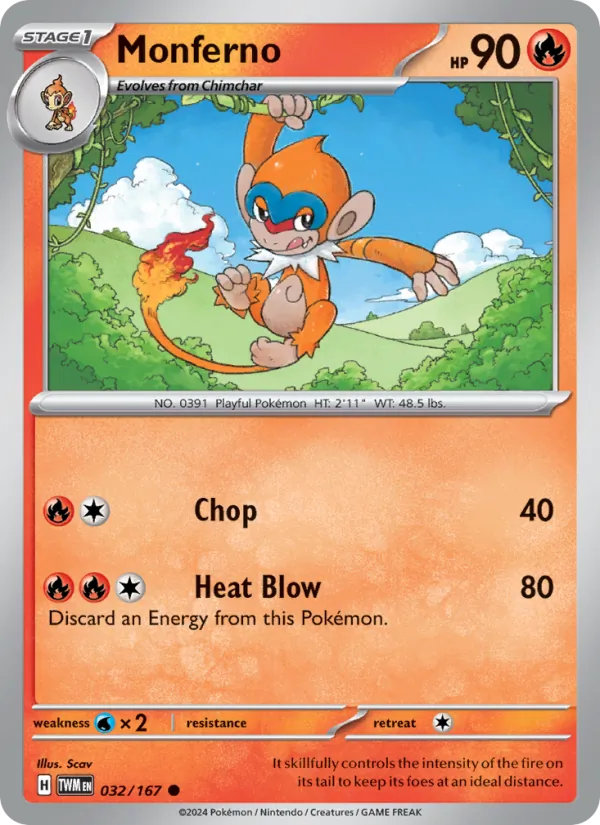 Monferno - Twilight Masquerade Pokemon Card