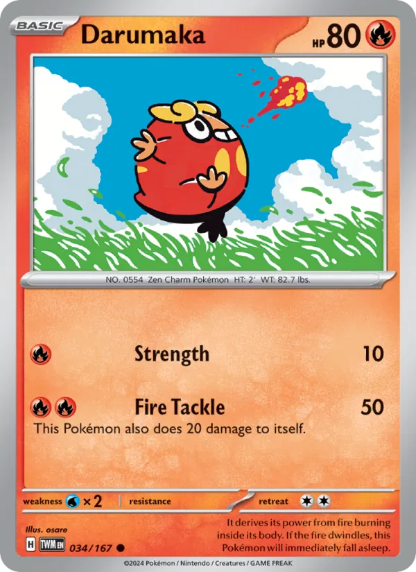 Darumaka - Twilight Masquerade Pokemon Card