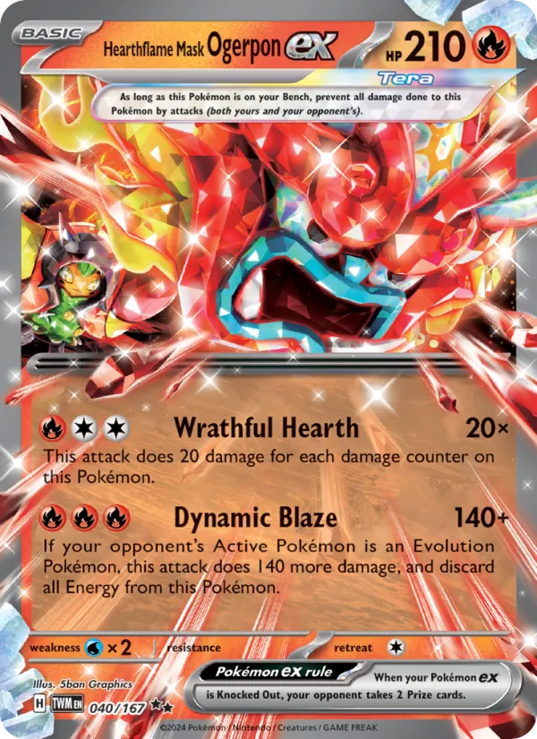 Hearthflame Mask Ogerpon ex - Twilight Masquerade Pokemon Card
