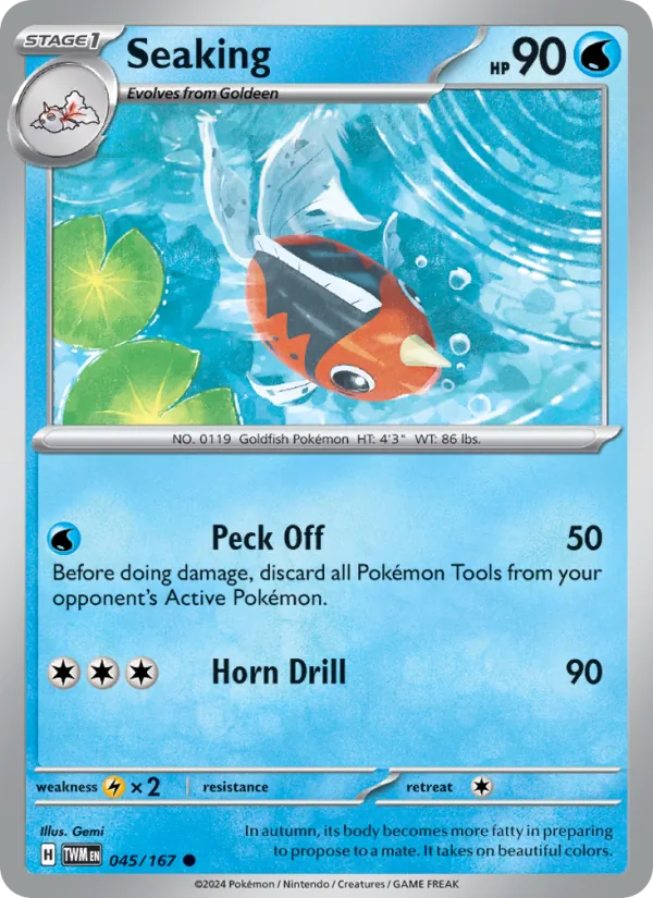Seaking - Twilight Masquerade Pokemon Card