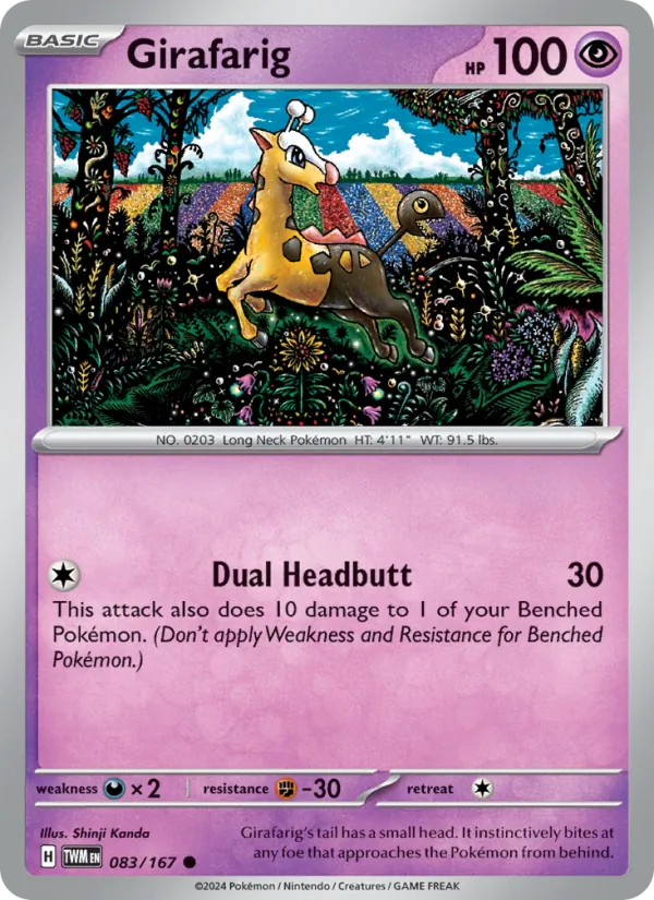 Girafarig - Twilight Masquerade Pokemon Card