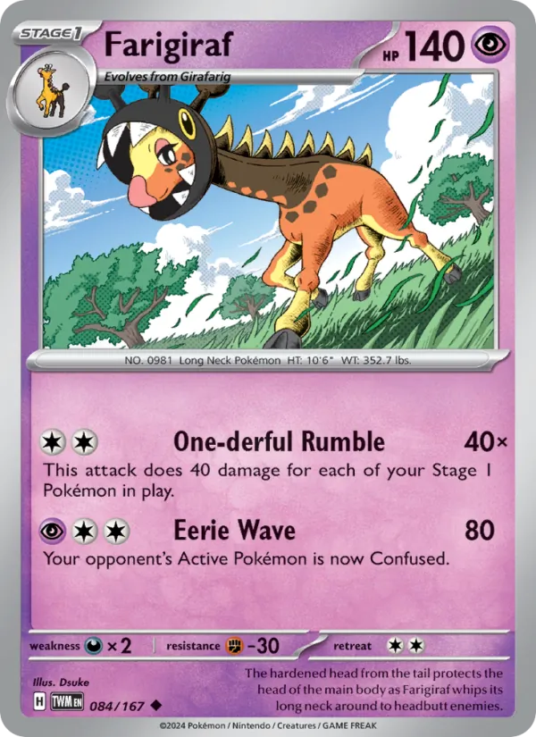 Farigiraf - Twilight Masquerade Pokemon Card