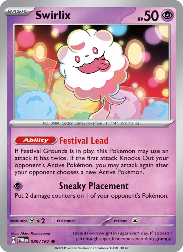 Swirlix - Twilight Masquerade Pokemon Card