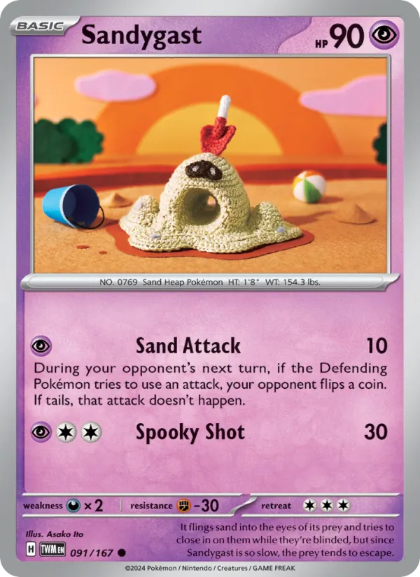 Sandygast - Twilight Masquerade Pokemon Card