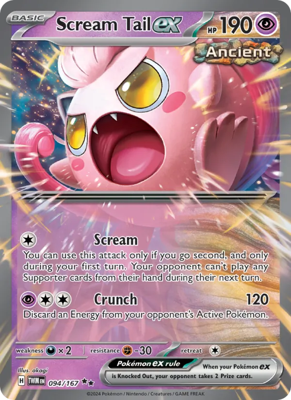 Scream Tail ex - Twilight Masquerade Pokemon Card