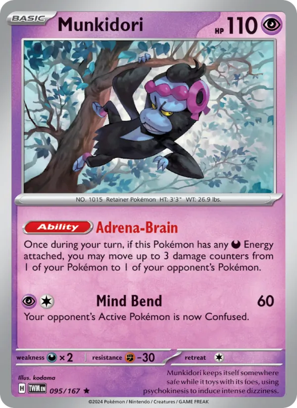 Munkidori - Twilight Masquerade Pokemon Card