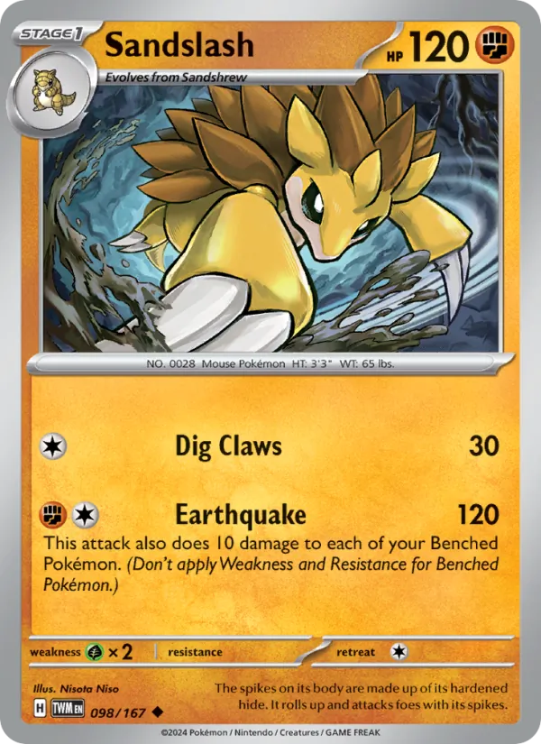 Sandslash - Twilight Masquerade Pokemon Card