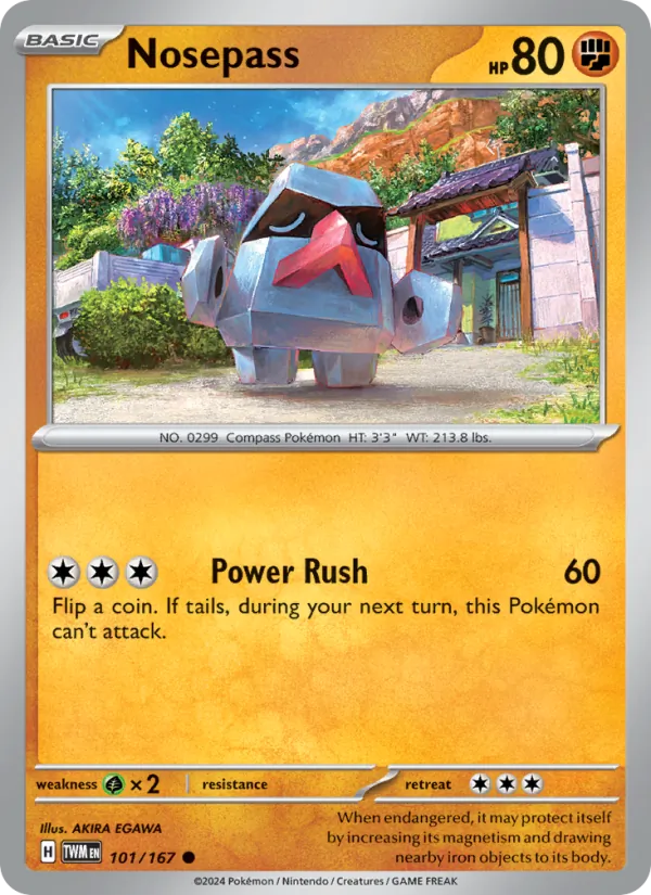 Nosepass - Twilight Masquerade Pokemon Card