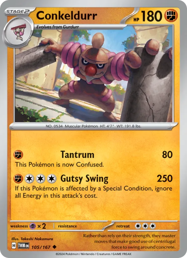 Conkeldurr - Twilight Masquerade Pokemon Card