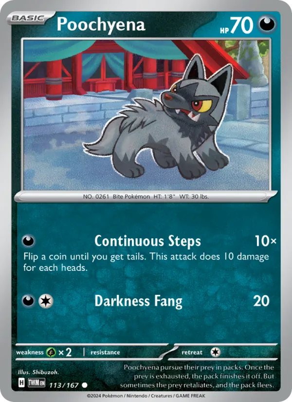 Poochyena - Twilight Masquerade Pokemon Card