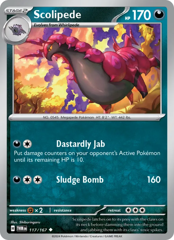 Scolipede - Twilight Masquerade Pokemon Card