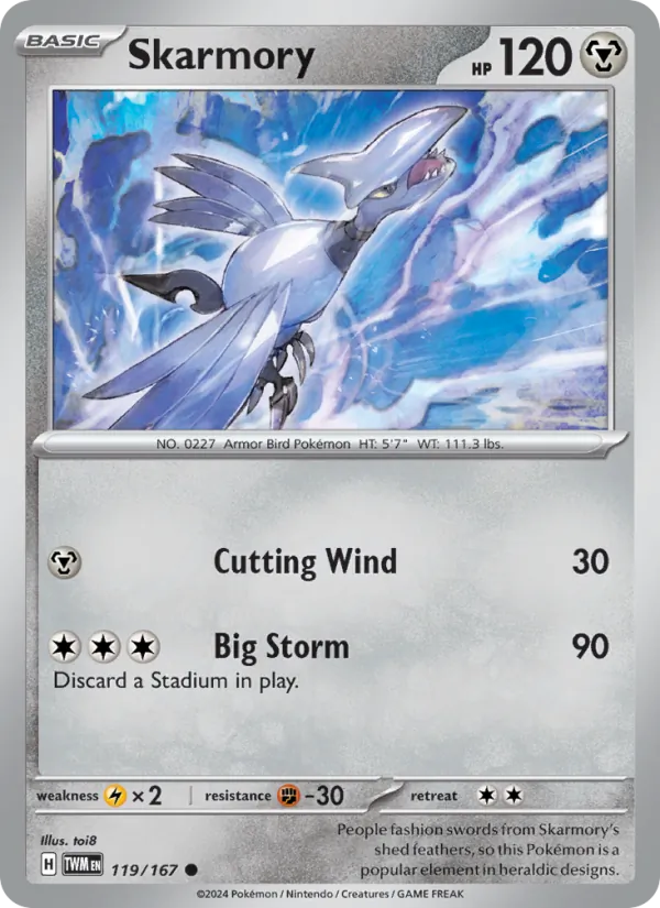 Skarmory - Twilight Masquerade Pokemon Card