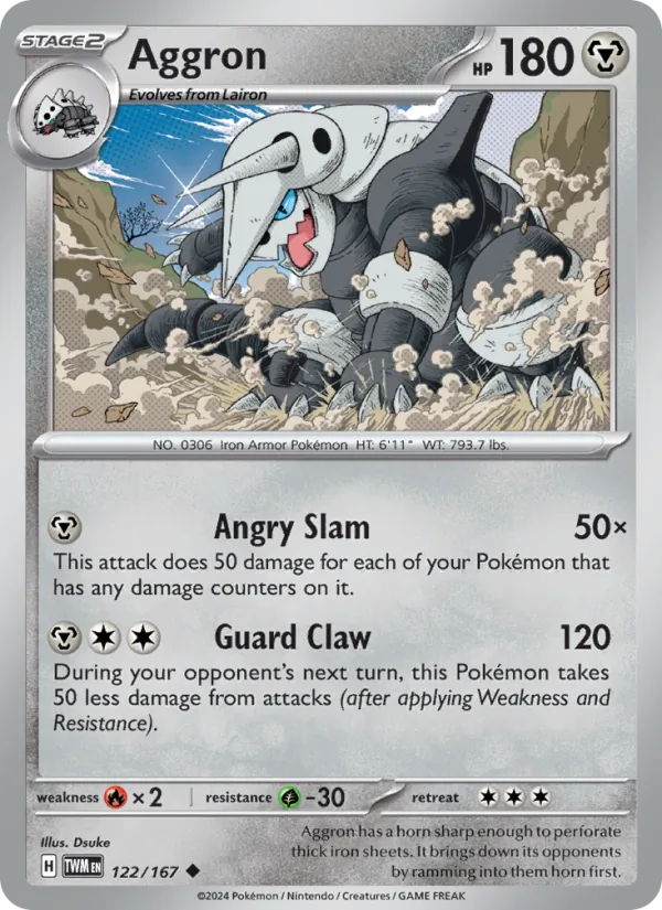 Aggron - Twilight Masquerade Pokemon Card