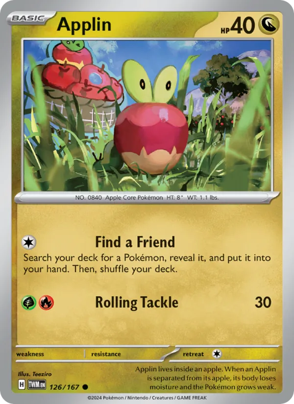 Applin - Twilight Masquerade Pokemon Card