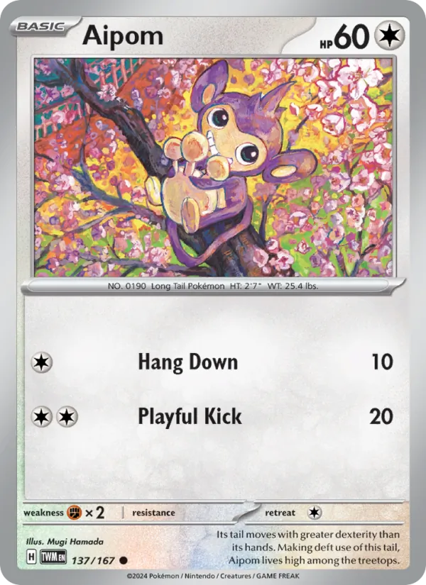 Aipom - Twilight Masquerade Pokemon Card