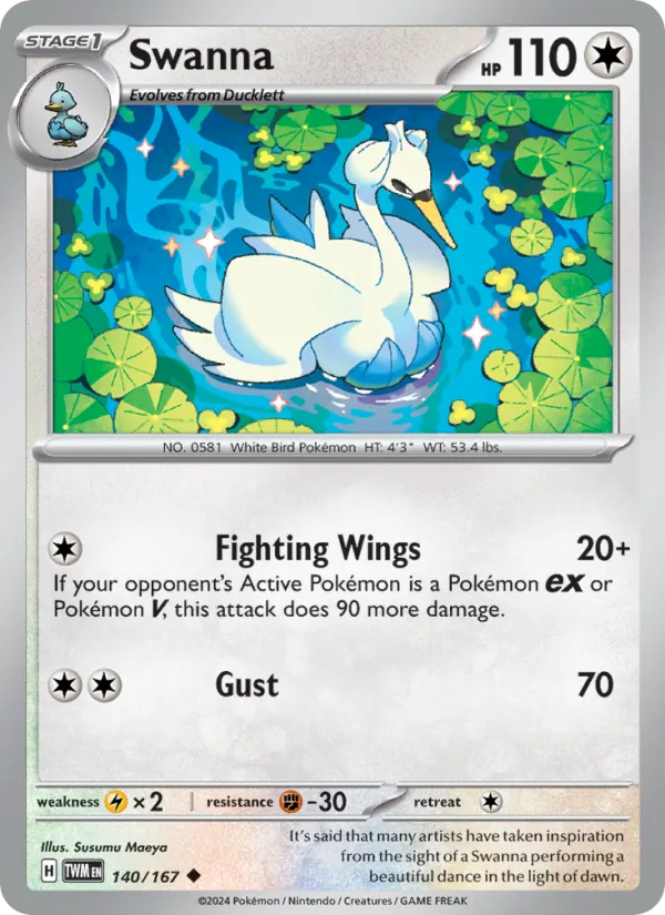 Swanna - Twilight Masquerade Pokemon Card