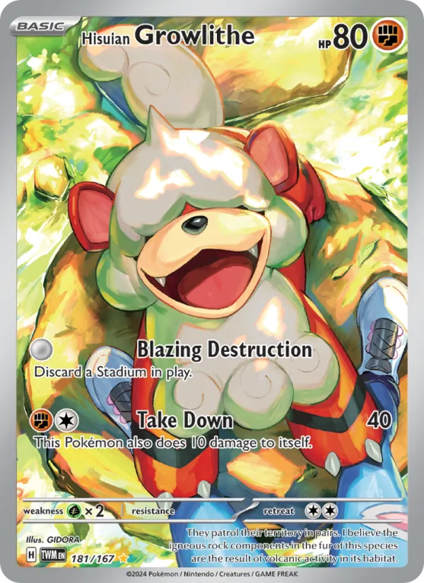 Hisuian Growlithe - Twilight Masquerade Pokemon Card