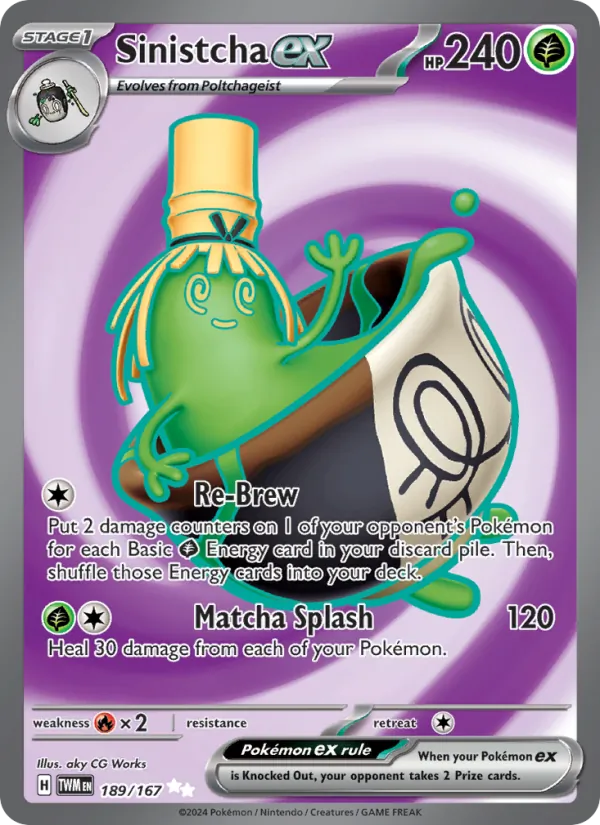 Sinistcha ex - Twilight Masquerade Pokemon Card