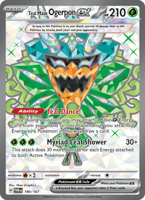 Teal Mask Ogerpon ex - Twilight Masquerade Pokemon Card