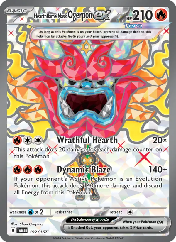 Hearthflame Mask Ogerpon ex - Twilight Masquerade Pokemon Card
