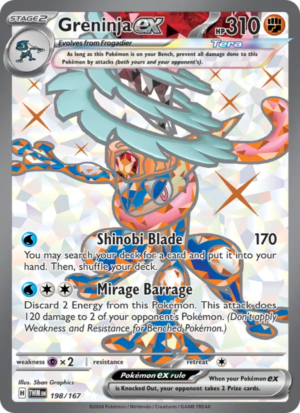 Greninja ex - Twilight Masquerade Pokemon Card