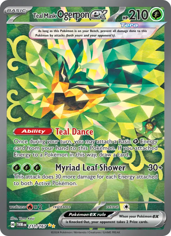 Teal Mask Ogerpon ex - Twilight Masquerade Pokemon Card