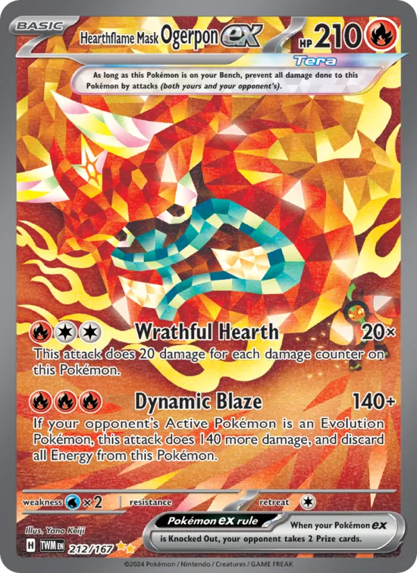 Hearthflame Mask Ogerpon ex - Twilight Masquerade Pokemon Card