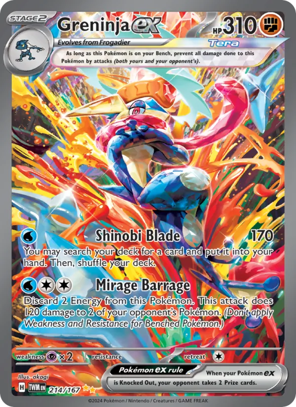 Greninja ex - Twilight Masquerade Pokemon Card