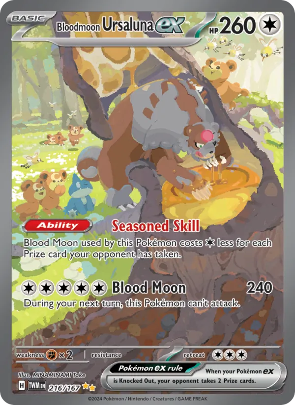 Bloodmoon Ursaluna ex - Twilight Masquerade Pokemon Card
