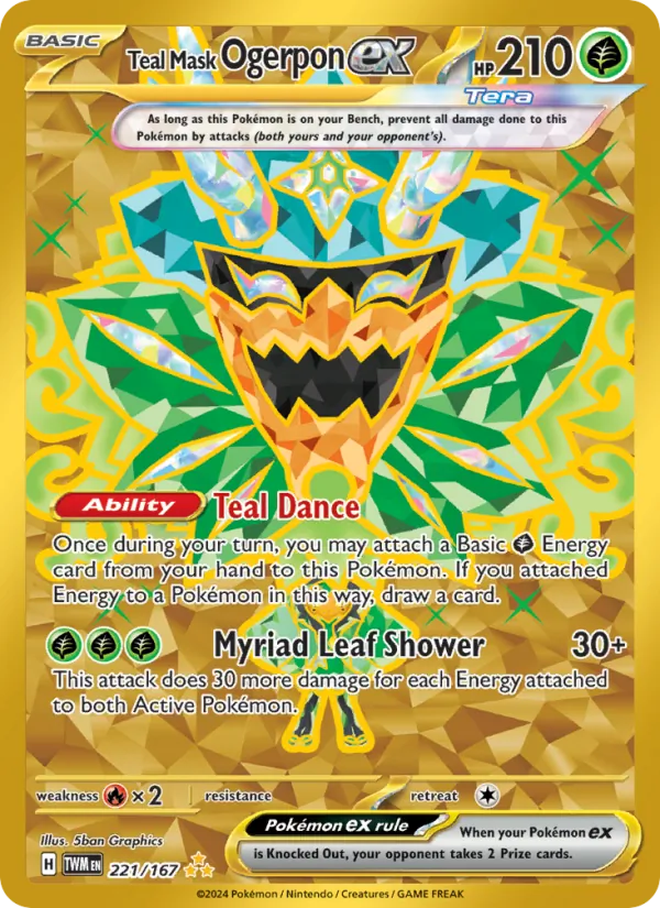 Teal Mask Ogerpon ex - Twilight Masquerade Pokemon Card