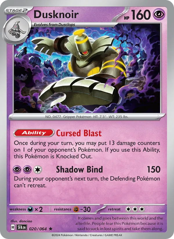 Dusknoir - Shrouded Fable Pokemon Card