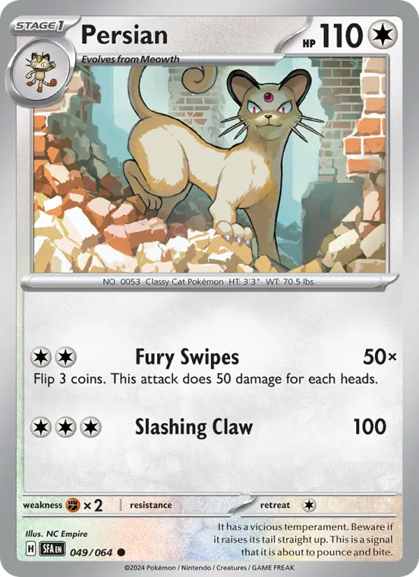 Persian - Shrouded Fable Pokemon Card