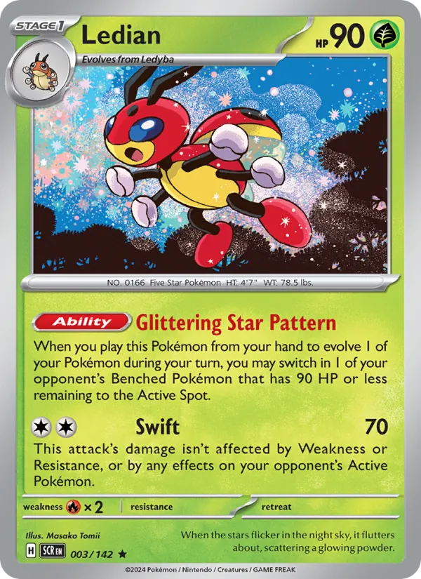 Ledian - Stellar Crown Pokemon Card