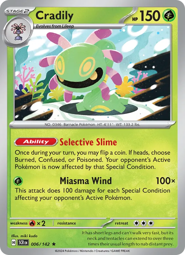 Cradily - Stellar Crown Pokemon Card