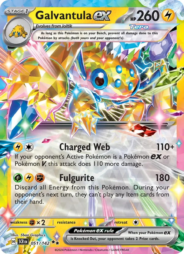 Galvantula ex - Stellar Crown Pokemon Card
