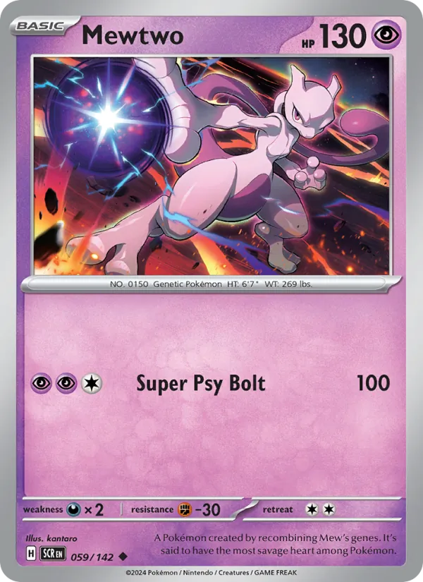 Mewtwo - Stellar Crown Pokemon Card