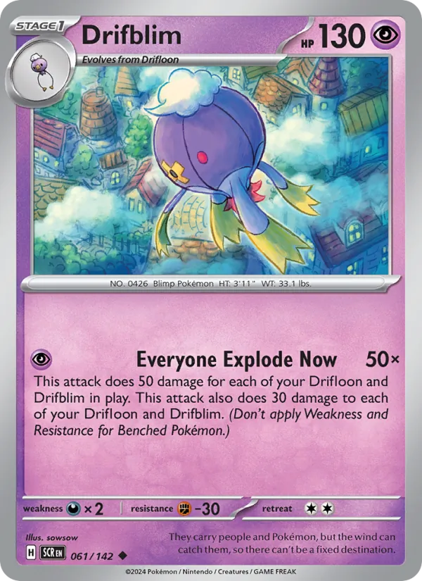 Drifblim - Stellar Crown Pokemon Card