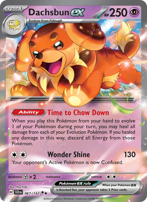 Dachsbun ex - Stellar Crown Pokemon Card