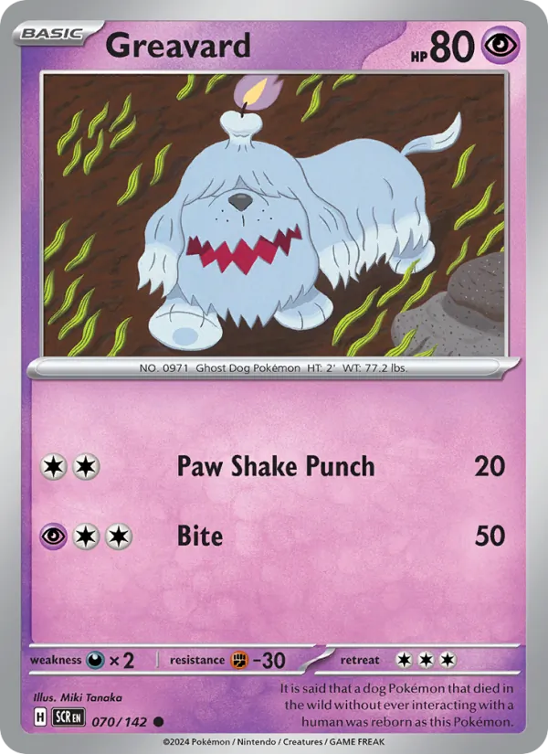 Greavard - Stellar Crown Pokemon Card