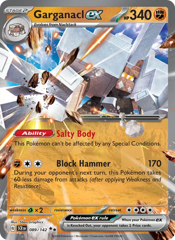 Garganacl ex - Stellar Crown Pokemon Card