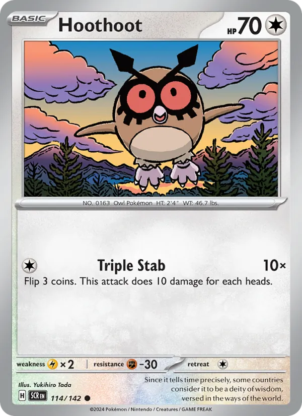Hoothoot - Stellar Crown Pokemon Card
