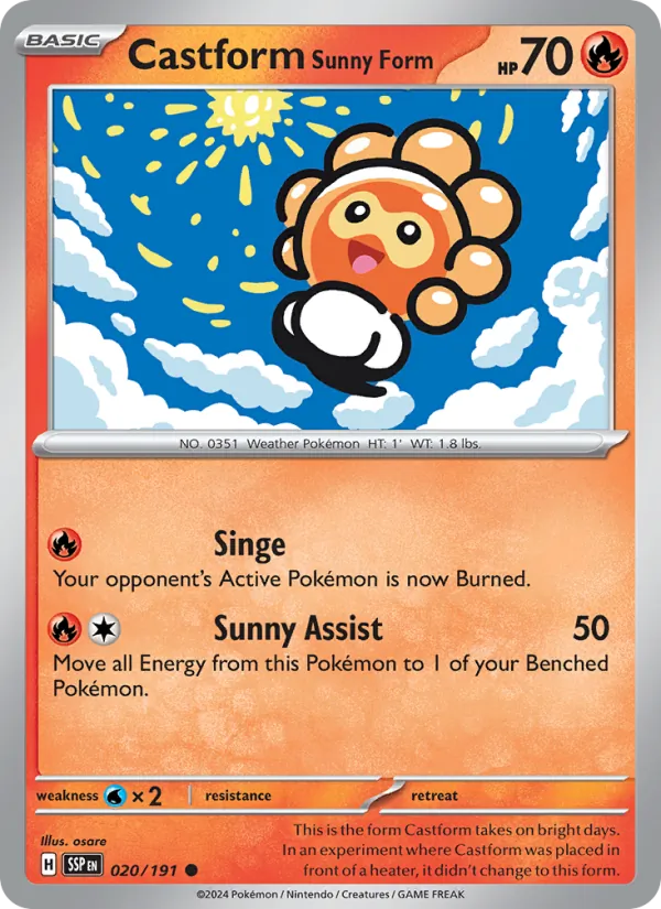 Castform Sunny Form - Surging Sparks Pokemon Card