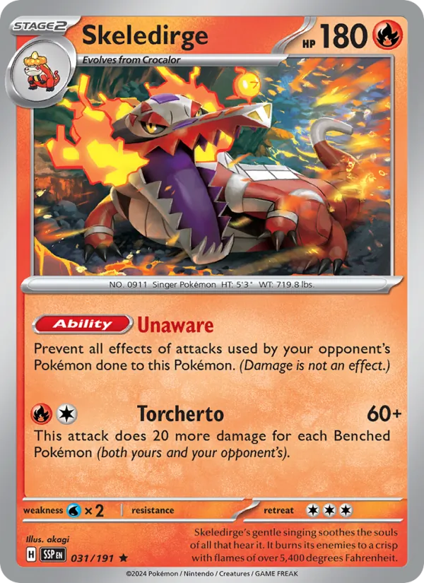 Skeledirge - Surging Sparks Pokemon Card