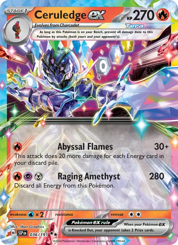 Ceruledge ex - Surging Sparks Pokemon Card
